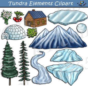 Preview of Arctic Tundra Elements Clipart