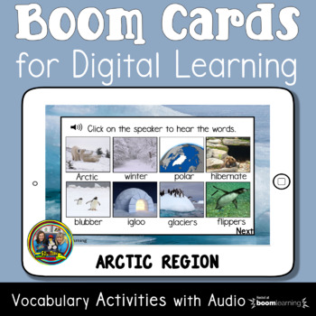 Preview of Arctic Vocabulary Boom Cards 