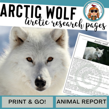 Preview of Arctic Wolf informational article for writing animal reports 1st grade 2nd 3rd