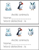 Arctic animal emergent reader and write the room