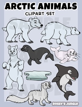 Preview of Arctic animals clip art set