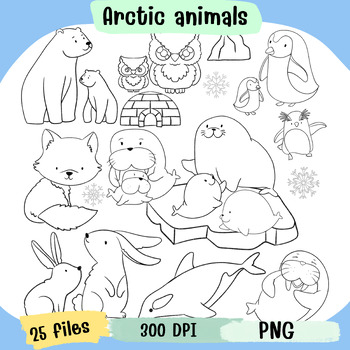 Preview of Arctic animals clipart