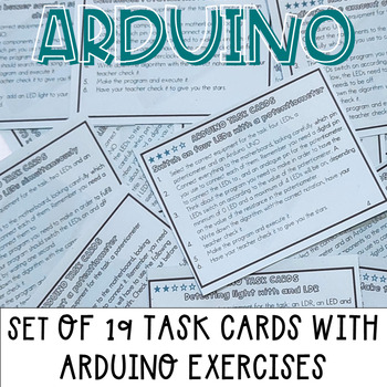 Preview of Arduino basics task cards for middle or high school - microcontroller exercises