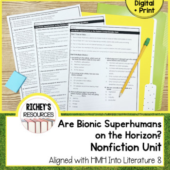 Preview of Are Bionic Superhumans on the Horizon Nonfiction Unit HMH 8 Digital and Print