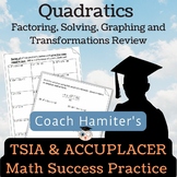 Quadratics Review - Factoring Solving Graphing and Transfo