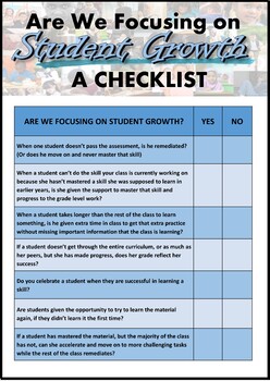 Preview of Are You Focused on Student Growth - A Checklist