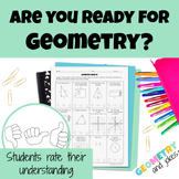 End of Year Are You Ready for Geometry Pre-assessment Chec