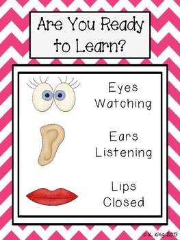 Are You Ready To Learn Posters Bright Chevron By Katrina S Kindergarten