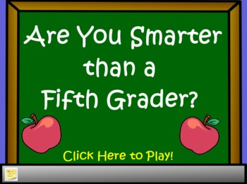 Preview of Are You Smarter Than a 5th Grader Flipchart Template