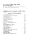Are you a Type A or Type B Personality Type?