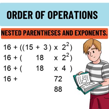 Preview of PEMDAS Problems Order of Operations Worksheets - Basic with Nested Parentheses a