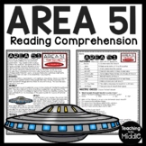 Area 51 Reading Comprehension Worksheet Aliens UFO Unexplained