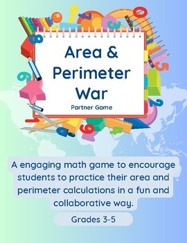 Preview of Area AND Perimeter WAR Math Center Game (Common Core Aligned)