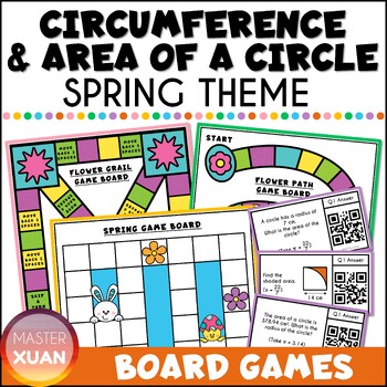 Preview of Area And Circumference Of A Circle Games (Spring Activity With Worksheets)