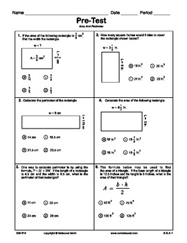 Area And Perimeter Assessment by Maisonet Math - Middle School Resources