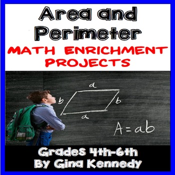 Preview of Area and Perimeter Projects, Math Enrichment; Plus Vocabulary