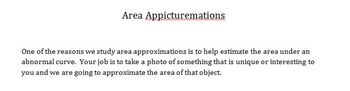 Preview of Area Approximation Project
