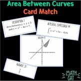 Area Between Curves Calculus Card Match