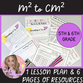 Preview of Area Worksheet│Problem-Solving│Math Lesson Plan│Metres/Centimetres Squared