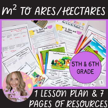 Preview of Area Worksheets│Math Lesson Plan│Square Meters, Ares and Hectares│5th/6th Grade