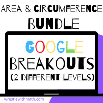 Preview of Area & Circumference Mini Breakout Bundle – Perfect for Google Classroom!
