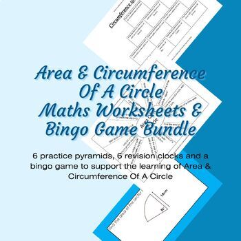 Preview of Area & Circumference Of A Circle Maths Bundle Worksheets & Game