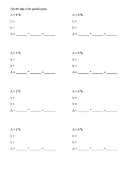 Preview of Area, Circumference, Volume, Surface Area Steps Worksheet