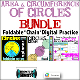Area & Circumference of Circles BUNDLE: notes, paper chain