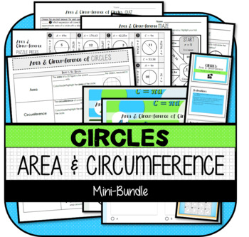 Preview of Area & Circumference of Circles MINI-BUNDLE