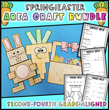 Preview of Area Craft Bundle Easter Theme Bunny, Basket, and Carrot February March Bulletin