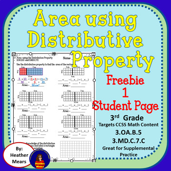 Area Distributive Property Multiplication free sample