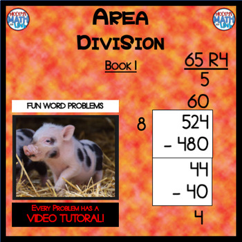 Preview of Area Division - Book 1  (ie: 524 ÷ 8 = 65 R 4) (Distance Learning)