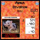 Area Division - Book 1  (ie: 524 ÷ 8 = 65 R 4) (Distance L