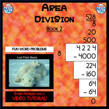Preview of Area Division - Book 2 (ie: 4,224 ÷ 8 = 528) (Distance Learning)