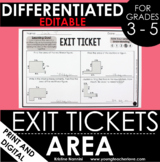 Area Exit Tickets - Differentiated Math Assessments - Digi