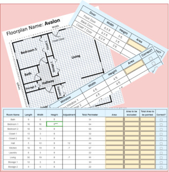 Preview of Area: Flat Paint Estimation (Interactive Digital Worksheet)