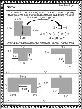 area game and printable worksheets rectilinear figures by lifesaver resources