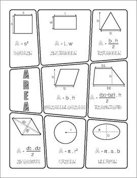 Preview of Area Geometry Formulas 2D Shapes Poster