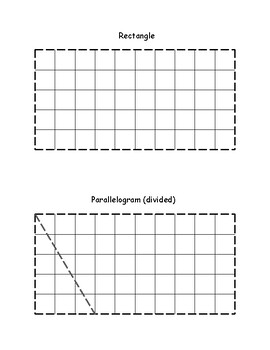 Preview of Area Cutouts for Rectangles, Parallelogram, Triangles (Montessori BW print+cut)