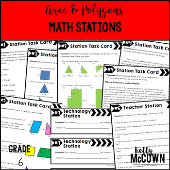 Preview of Area Math Stations