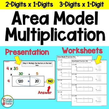 Preview of Area Model or Open Array or Box Model for Multiplication EDITABLE