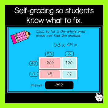 Area Model Boom Cards 2 Digit By 2 Digit Multiplication 4th Grade