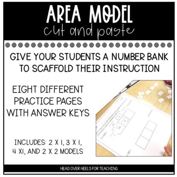 Preview of Area Model Multi-Digit Multiplication Cut and Paste