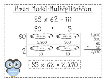 Preview of Area Model Multiplication 2 digits by 2 digits