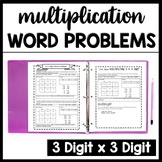 3 x 3 Multi Digit Multiplication Word Problems 5th Grade A