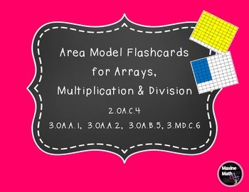 Preview of Area Model Flashcards for Arrays, Multiplication & Division