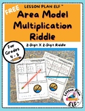FREE Area Model Multiplication Riddle: 2-Digits X 2-Digits