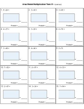 Area Model Multiplication Worksheets by Christopher Farino ...