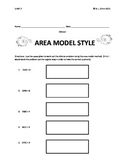 Division Area Model Worksheets Teaching Resources ...