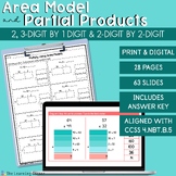 4th Grade Partial Products and Area Model Multi-digit Mult